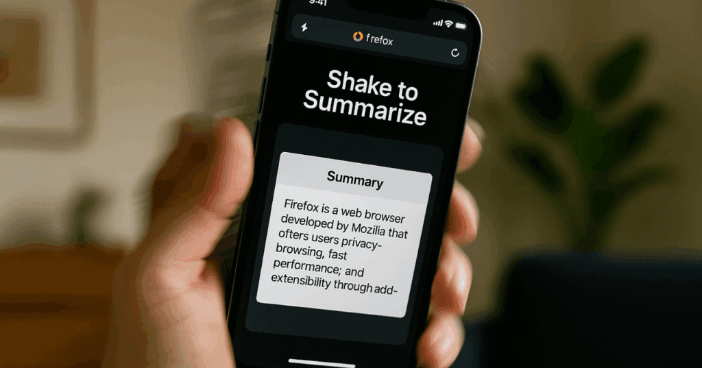 Firefox revoluciona iPhone con su sorprendente funcion Shake to Summarize