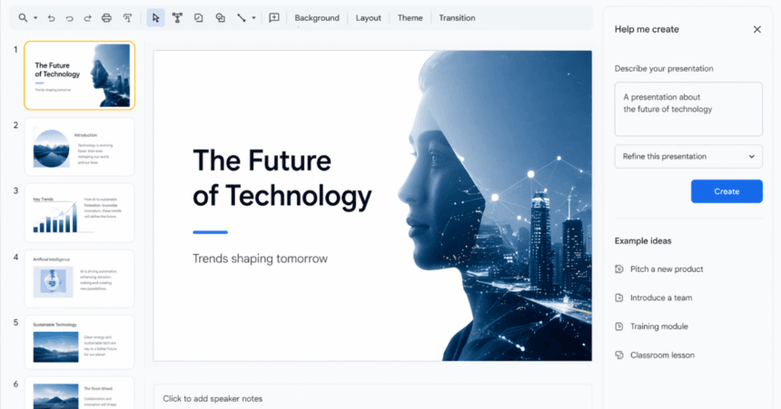 Google Slides crea presentaciones completas con inteligencia artificial